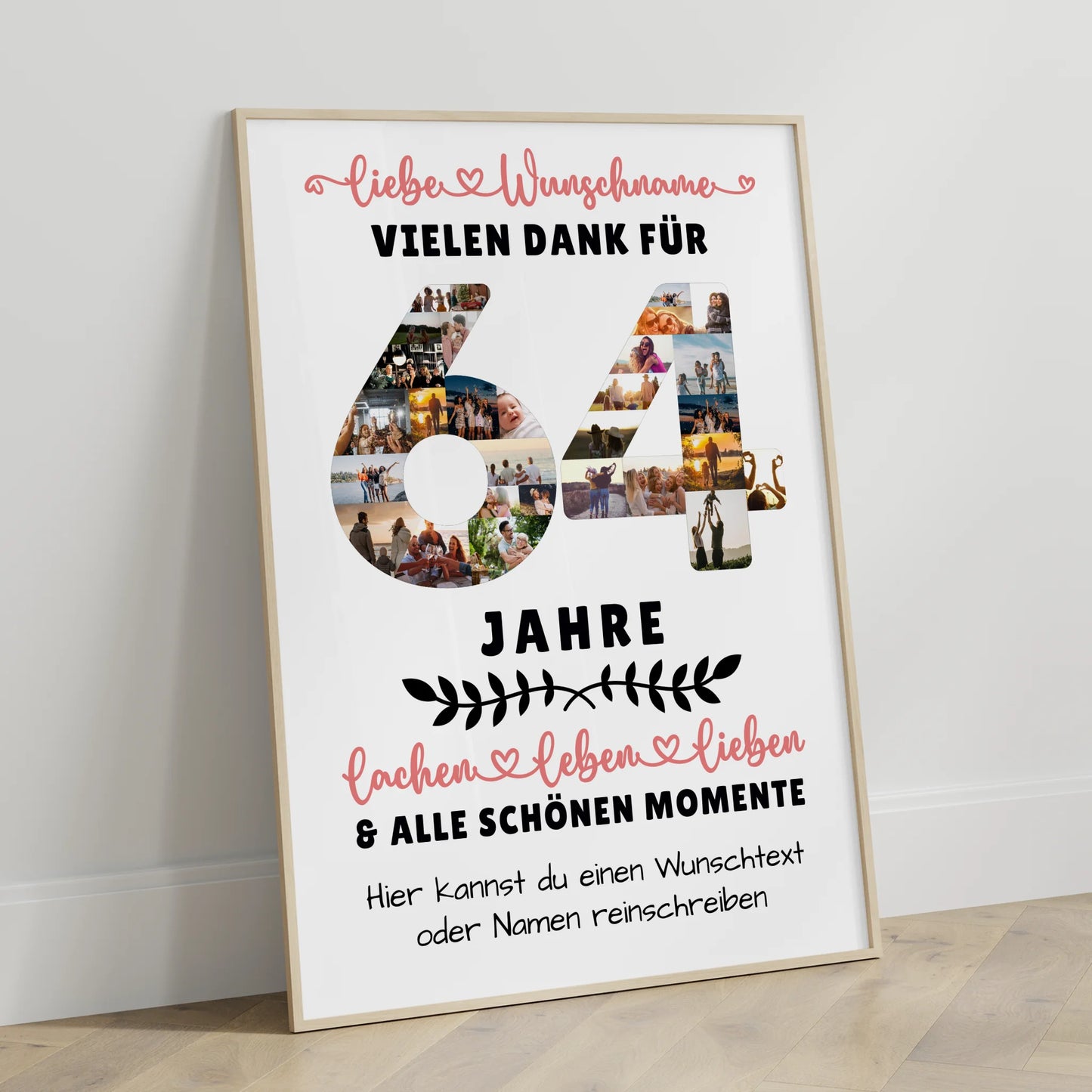 Personalisiertes Poster 64 Geburtstag Für Schwester Bruder Mama & Papa