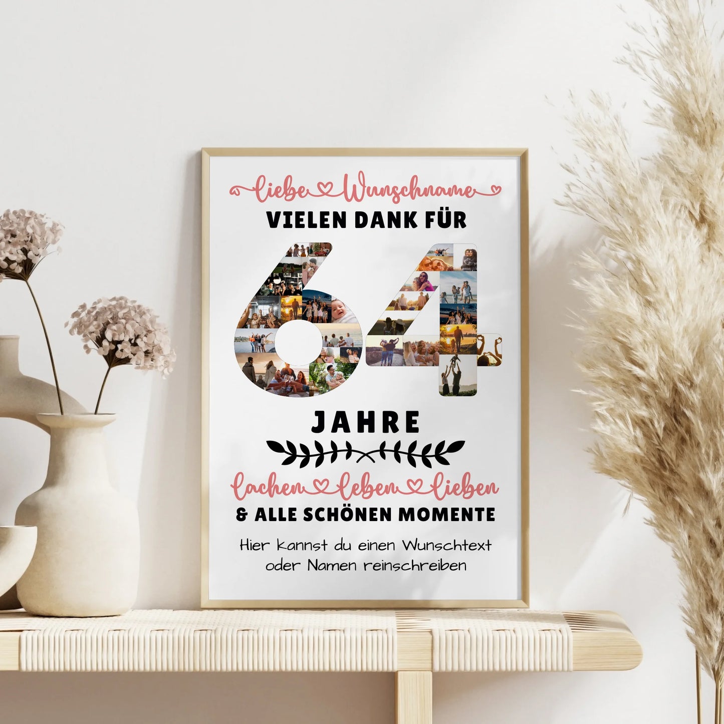 Personalisiertes Poster 64 Geburtstag Für Schwester Bruder Mama & Papa