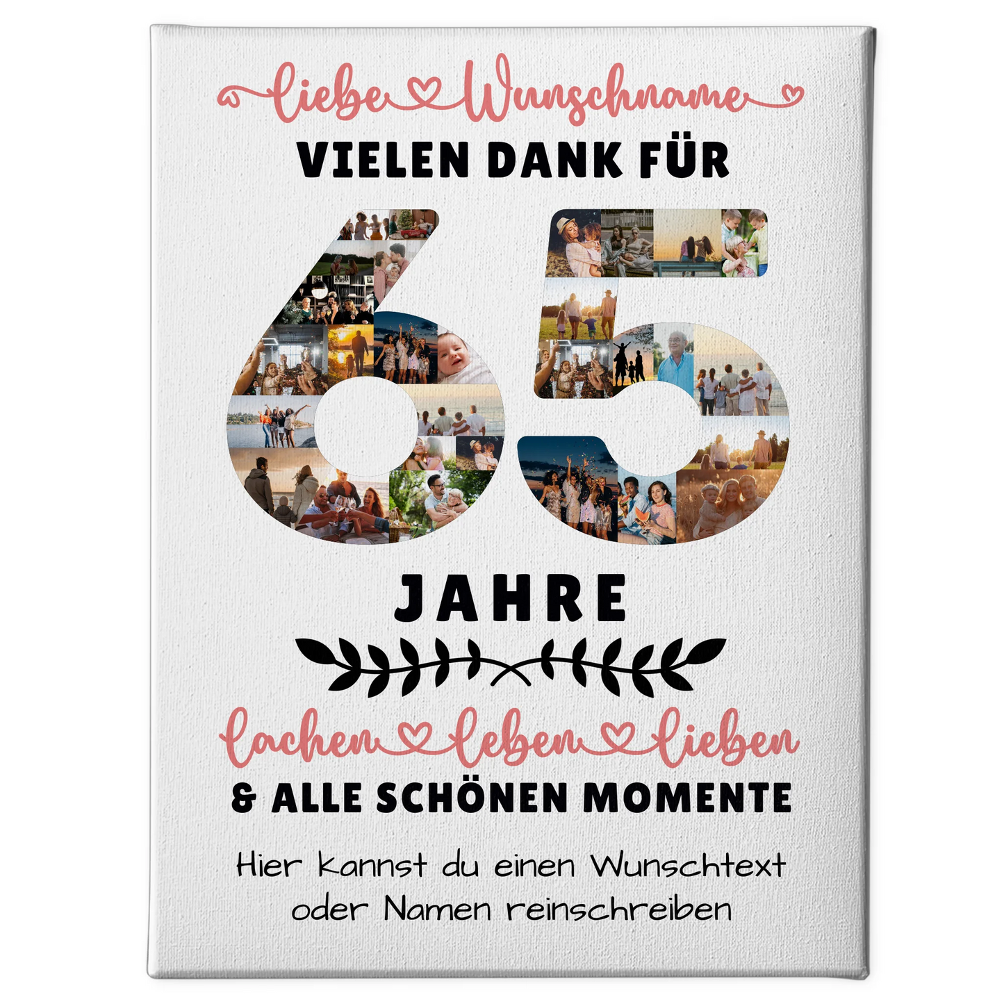 Personalisierte Leinwand 65 Geburtstag Für Schwester Bruder Papa & Mama 1