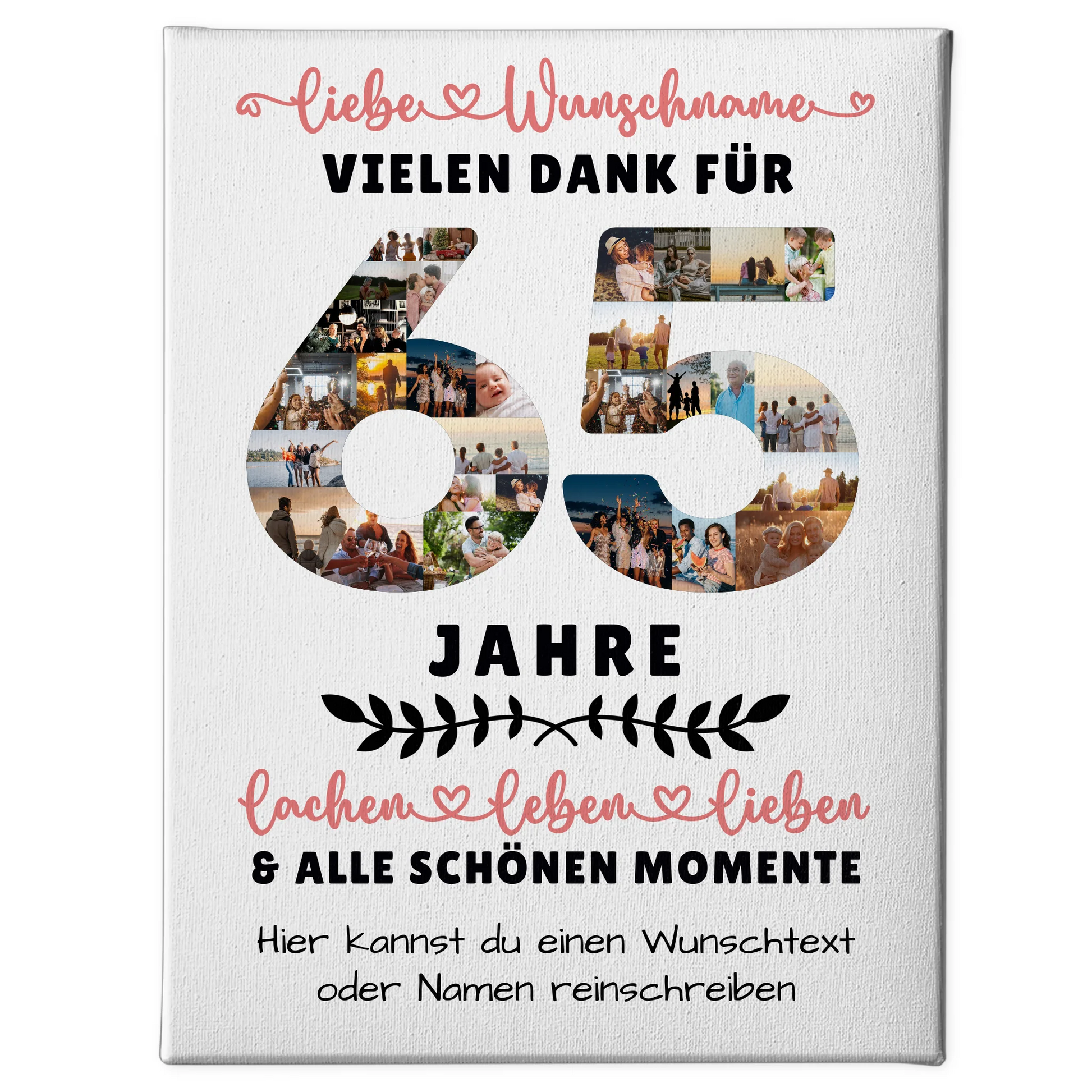 Personalisierte Leinwand 65 Geburtstag Für Schwester Bruder Papa & Mama 1