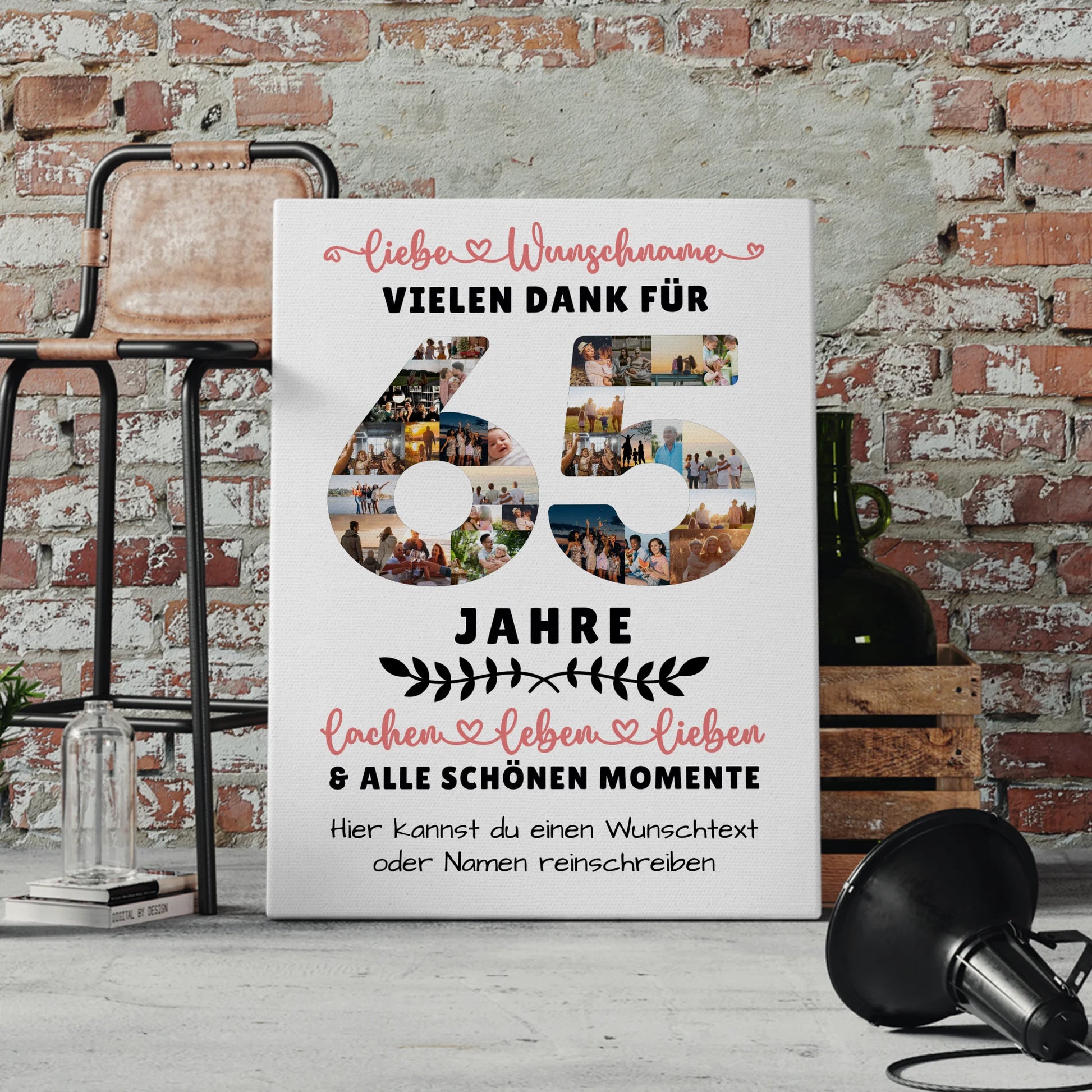 Personalisierte Leinwand 65 Geburtstag Für Schwester Bruder Papa & Mama 4