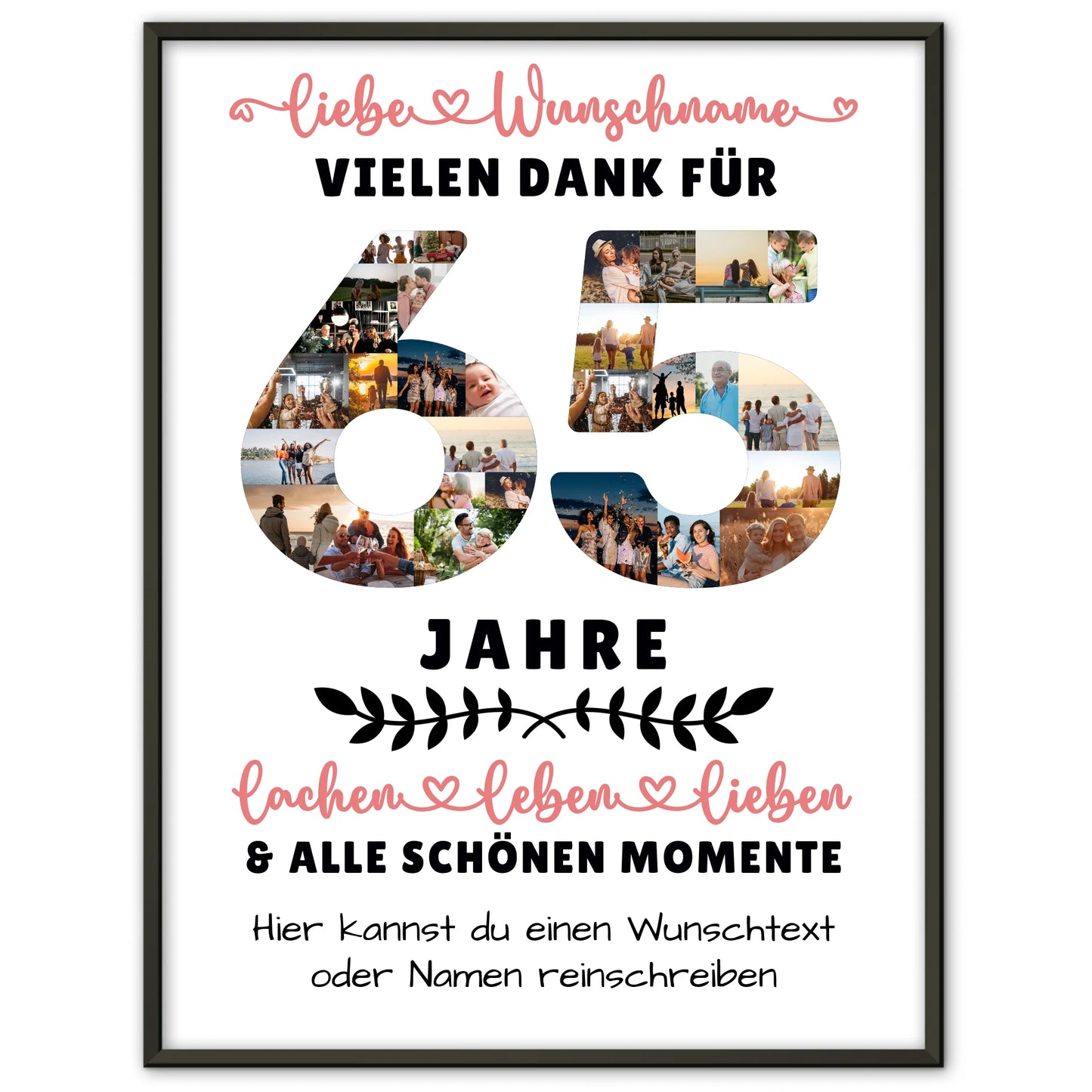 Personalisiertes Poster 65 Geburtstag Für Schwester Bruder Papa & Mama