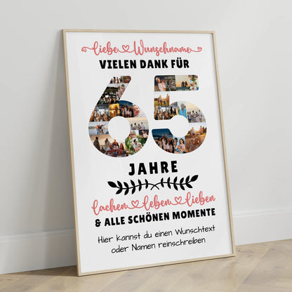 Personalisiertes Poster 65 Geburtstag Für Schwester Bruder Papa & Mama