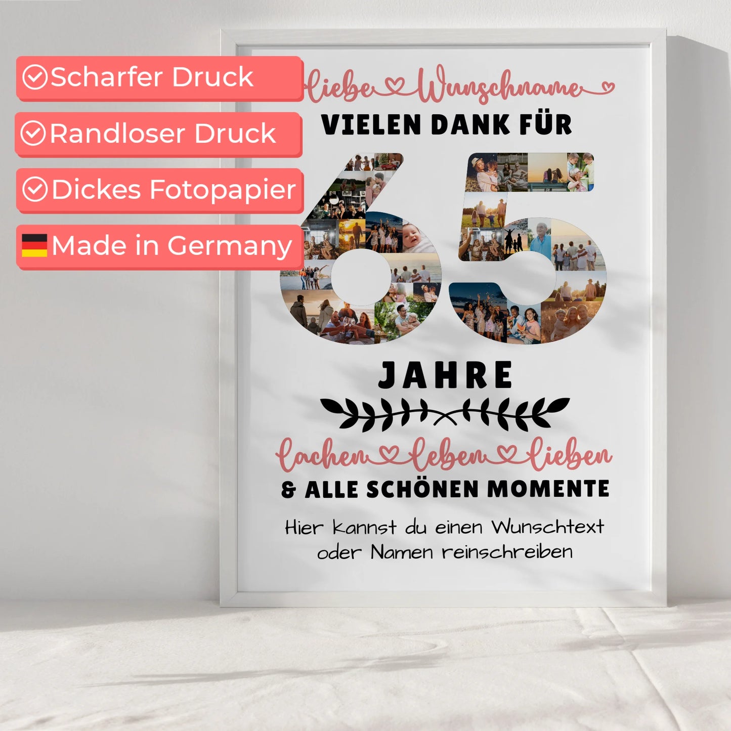 Personalisiertes Poster 65 Geburtstag Für Schwester Bruder Papa & Mama