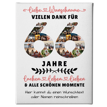 Personalisierte Leinwand 66 Geburtstag Für Mama Papa Schwester & Bruder 1
