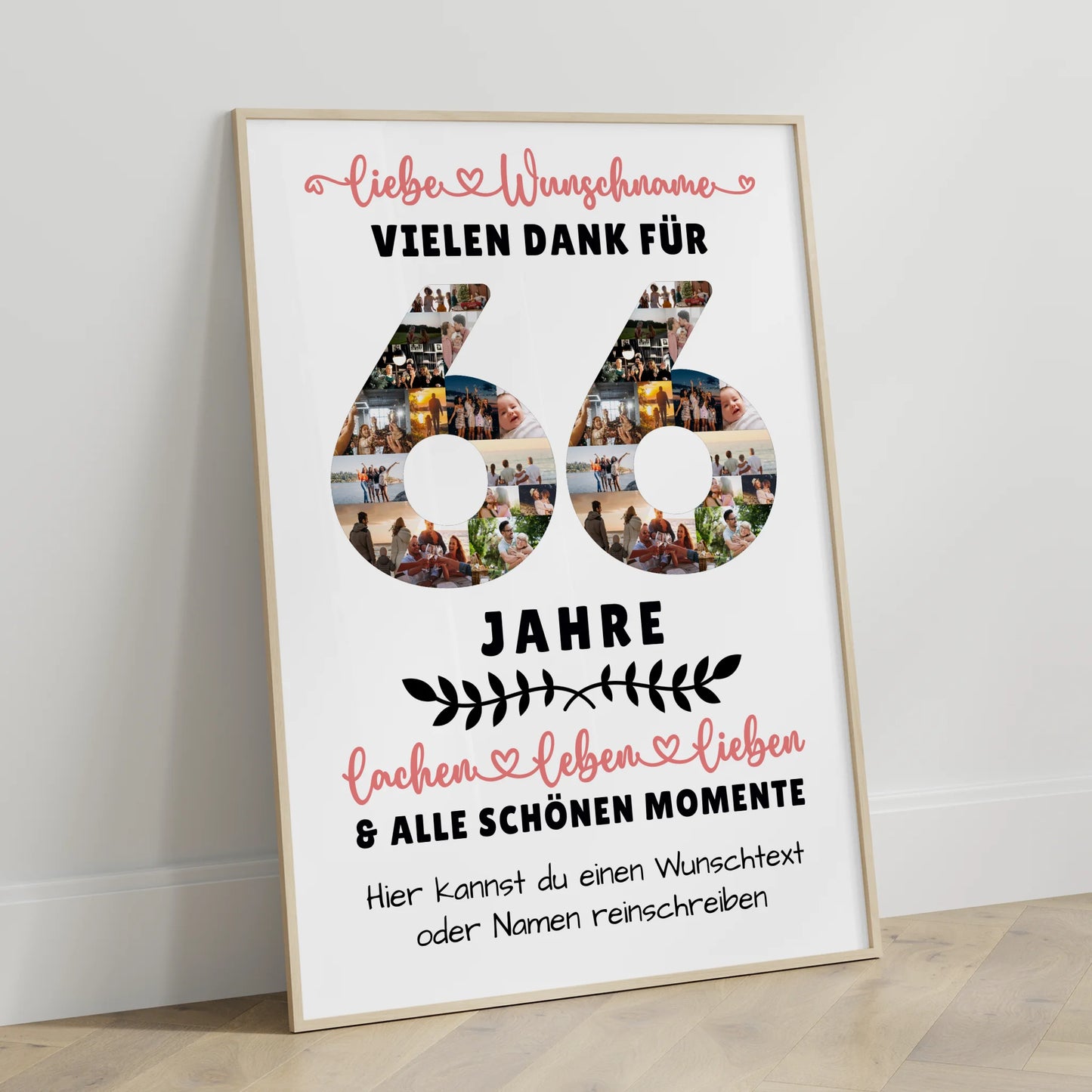 Personalisiertes Poster 66 Geburtstag Für Mama Papa Schwester & Bruder