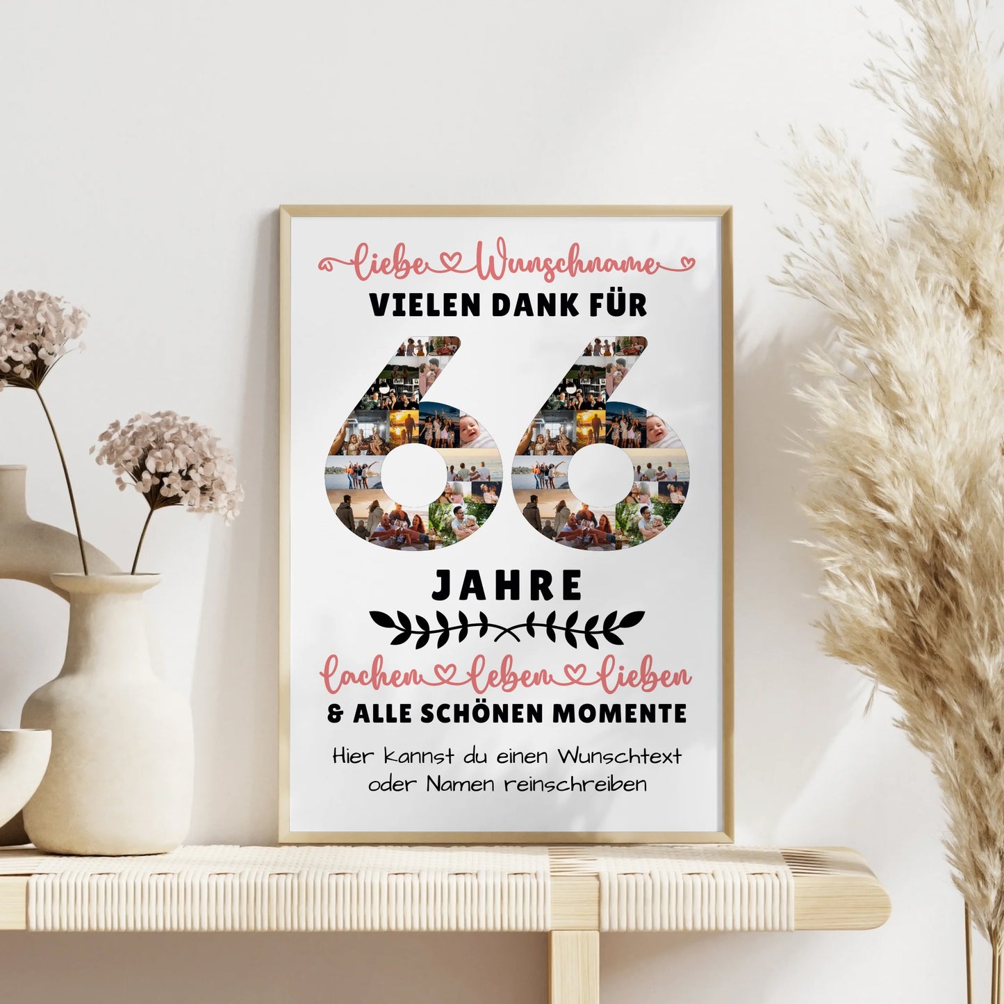 Personalisiertes Poster 66 Geburtstag Für Mama Papa Schwester & Bruder