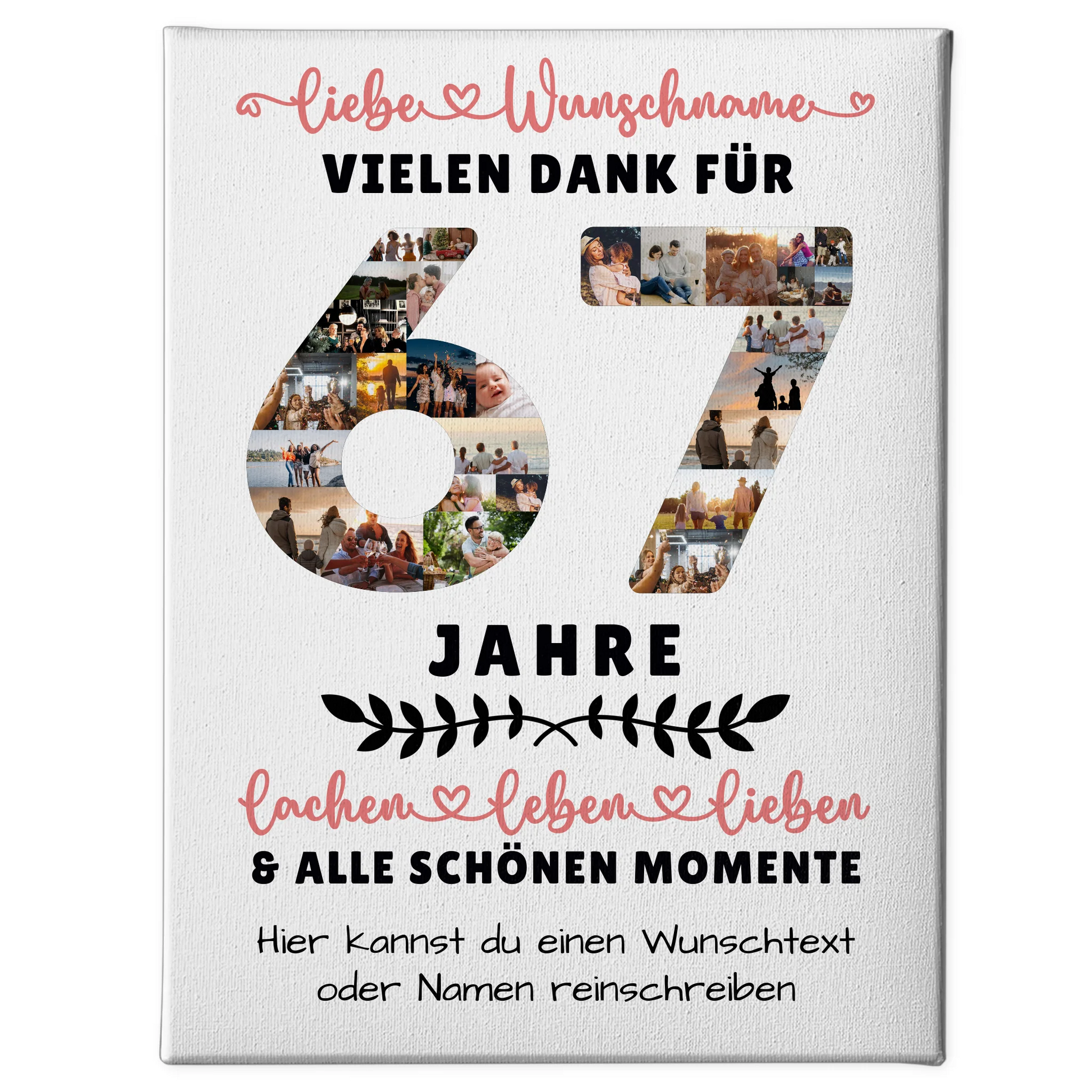 Personalisierte Leinwand 67 Geburtstag Für Papa Mama Schwester & Bruder 1