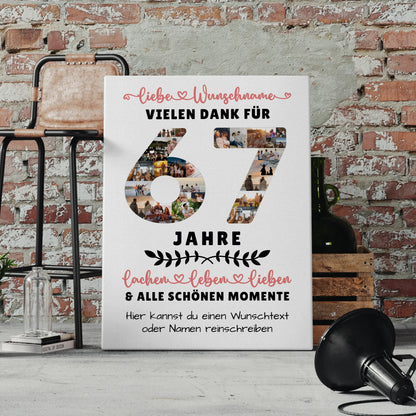 Personalisierte Leinwand 67 Geburtstag Für Papa Mama Schwester & Bruder 4