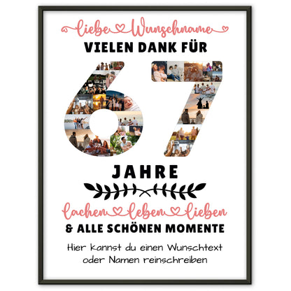 Personalisiertes Poster 67 Geburtstag Für Papa Mama Schwester & Bruder