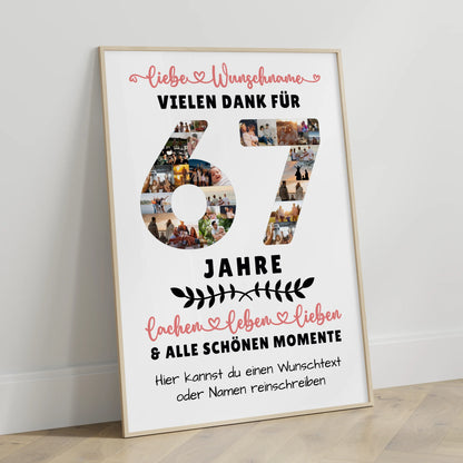 Personalisiertes Poster 67 Geburtstag Für Papa Mama Schwester & Bruder