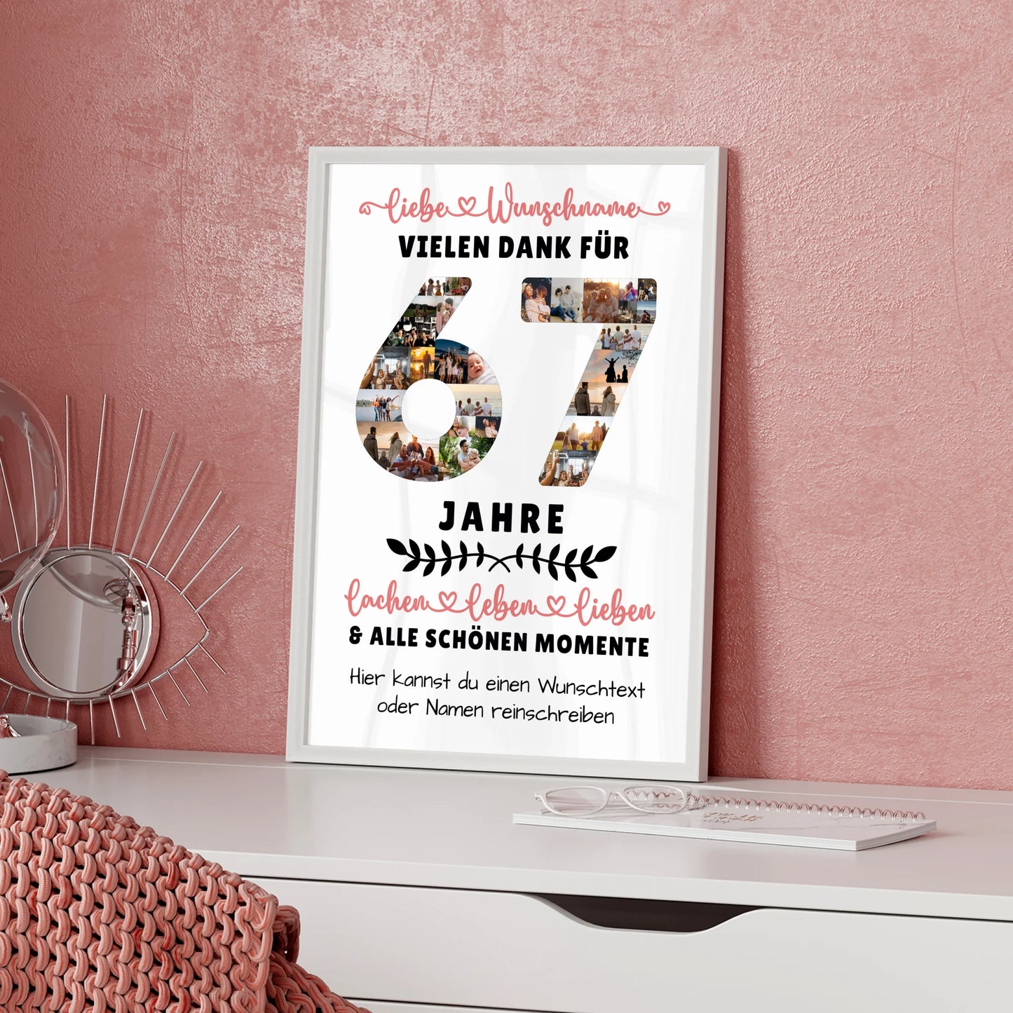 Personalisiertes Poster 67 Geburtstag Für Papa Mama Schwester & Bruder