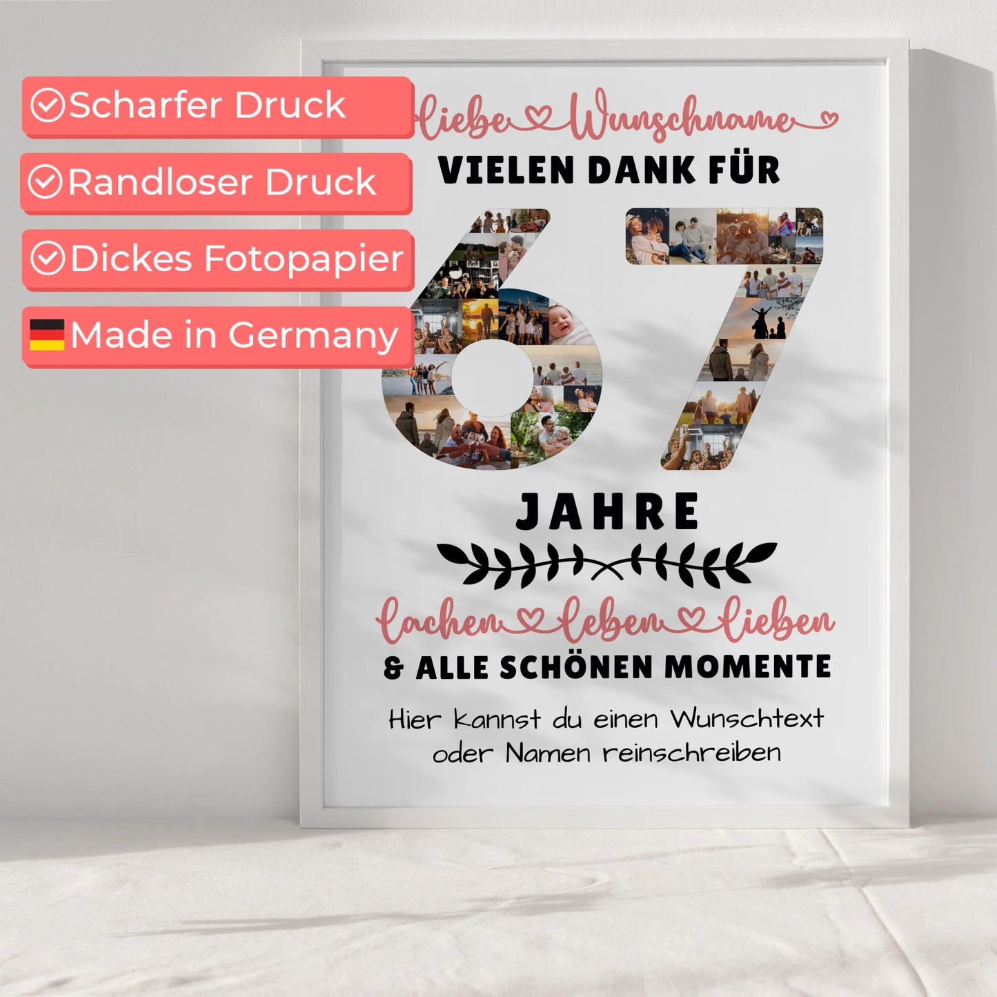 Personalisiertes Poster 67 Geburtstag Für Papa Mama Schwester & Bruder