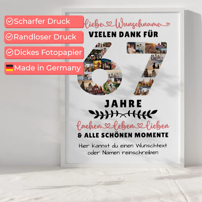 Personalisiertes Poster 67 Geburtstag Für Papa Mama Schwester & Bruder