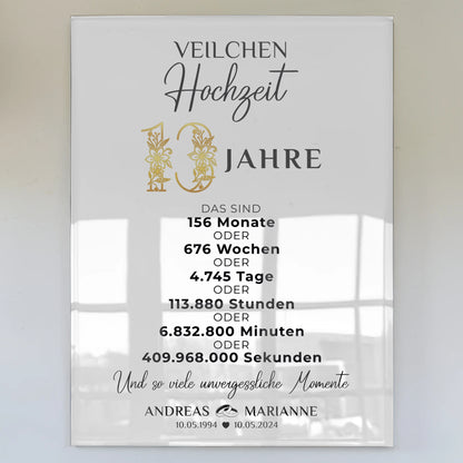 Personalisiertes Acrylglas Bilder als Geschenk Momente 13 Hochzeitstag Veilchenhochzeit