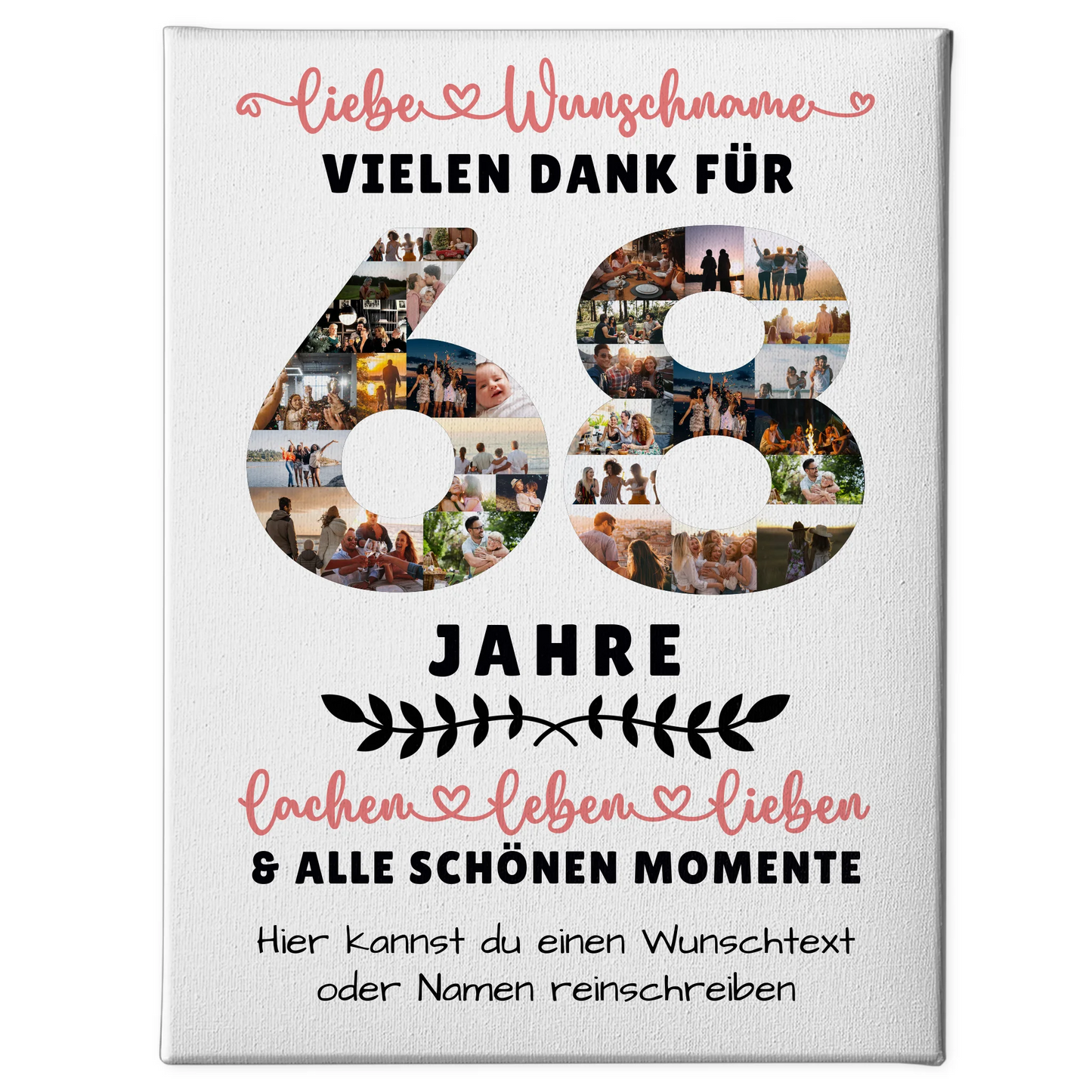 Personalisierte Leinwand 68 Geburtstag Für Papa Mama Bruder & Schwester 1