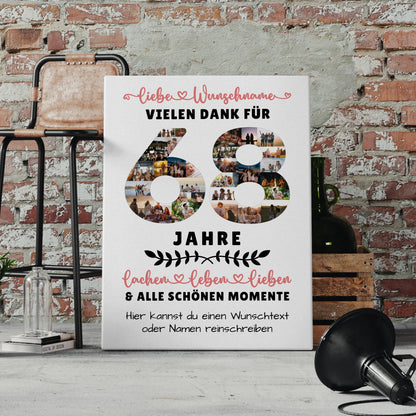 Personalisierte Leinwand 68 Geburtstag Für Papa Mama Bruder & Schwester 4