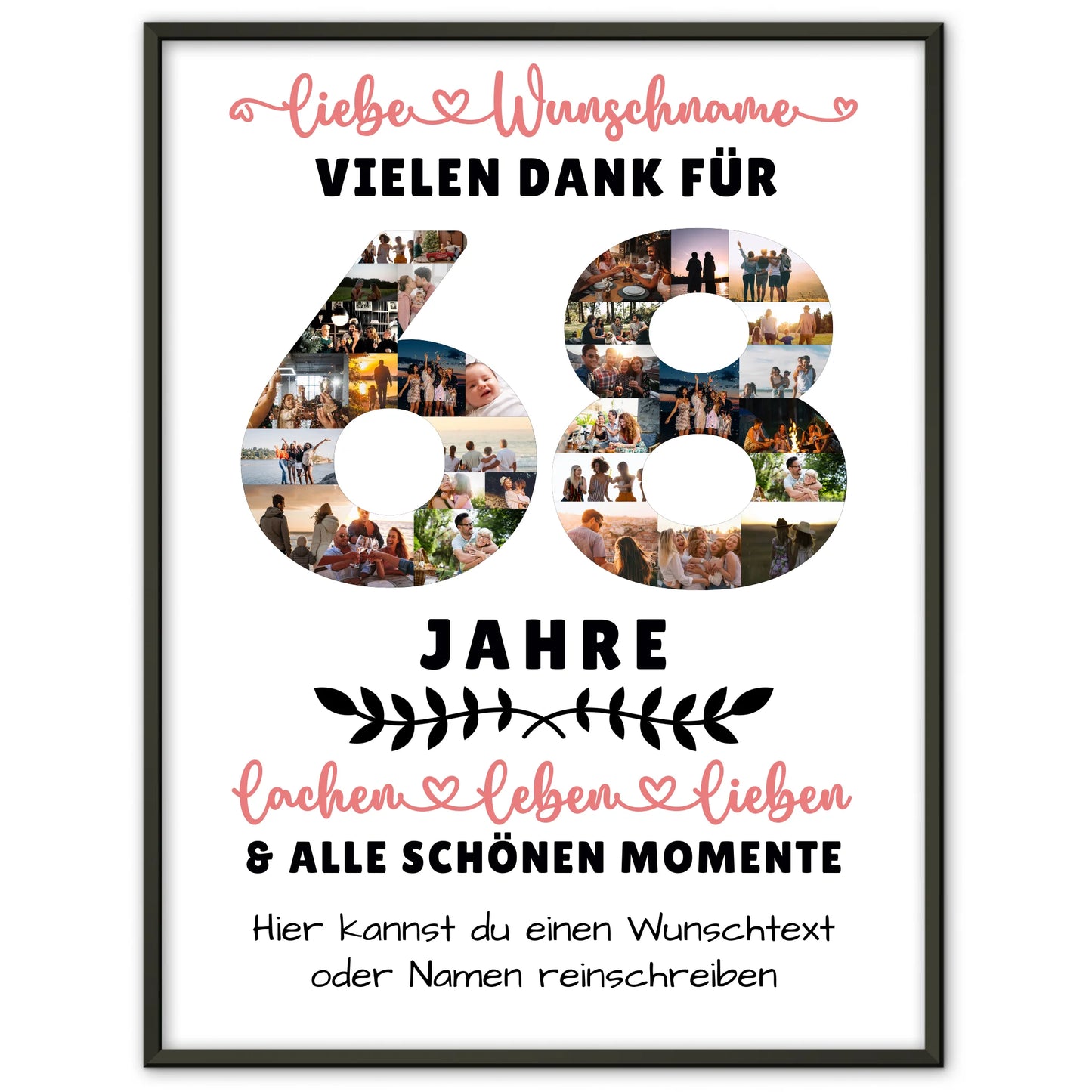 Personalisiertes Poster 68 Geburtstag Für Papa Mama Bruder & Schwester