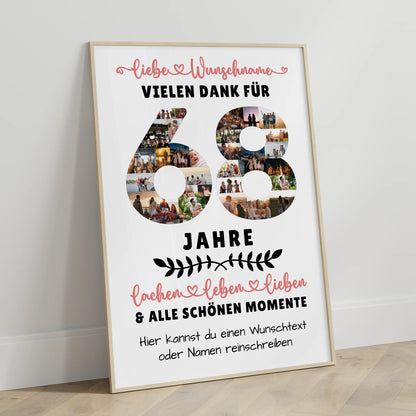 Personalisiertes Poster 68 Geburtstag Für Papa Mama Bruder & Schwester