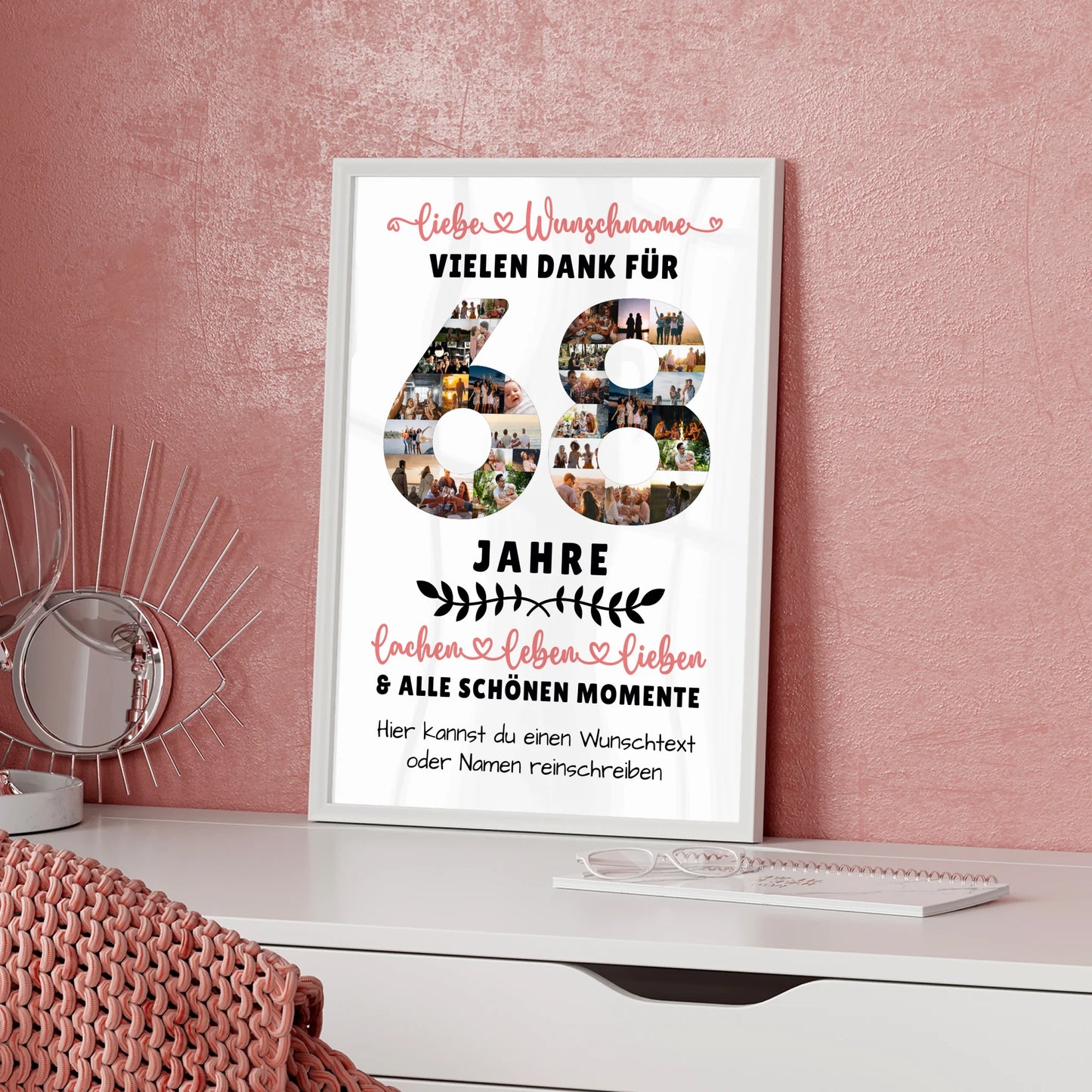 Personalisiertes Poster 68 Geburtstag Für Papa Mama Bruder & Schwester