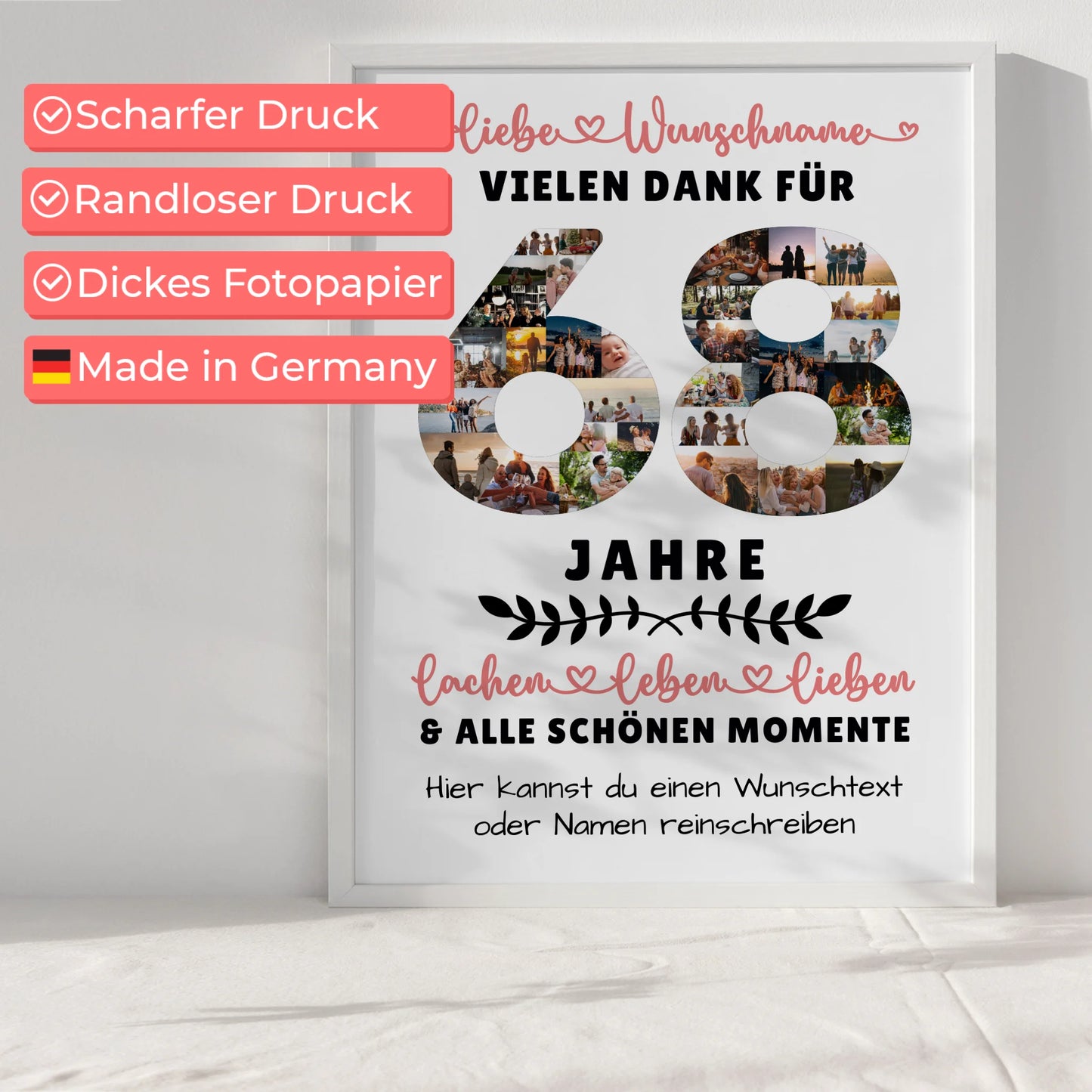 Personalisiertes Poster 68 Geburtstag Für Papa Mama Bruder & Schwester