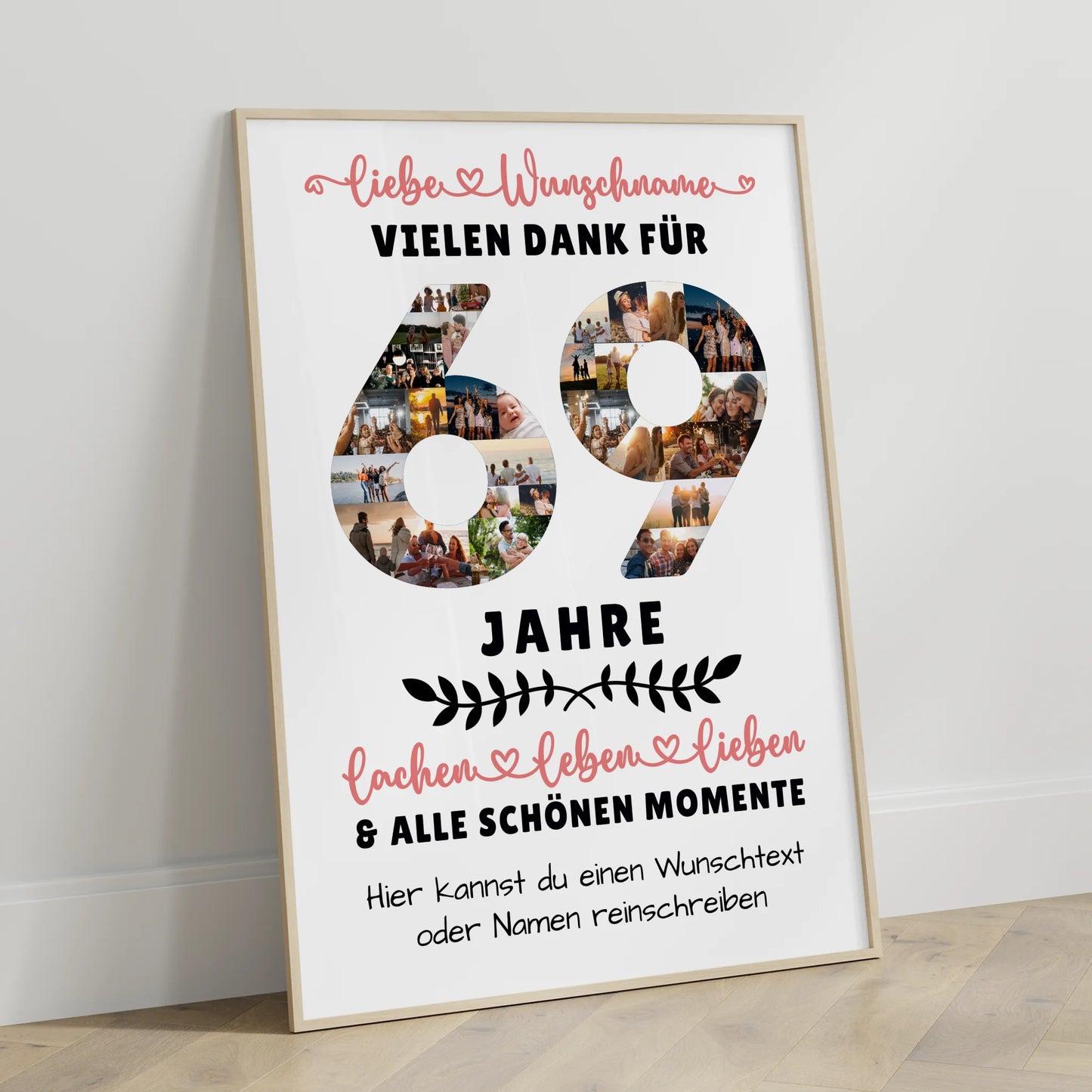 Personalisiertes Poster 69 Geburtstag Für Mama Papa Oma & Opa