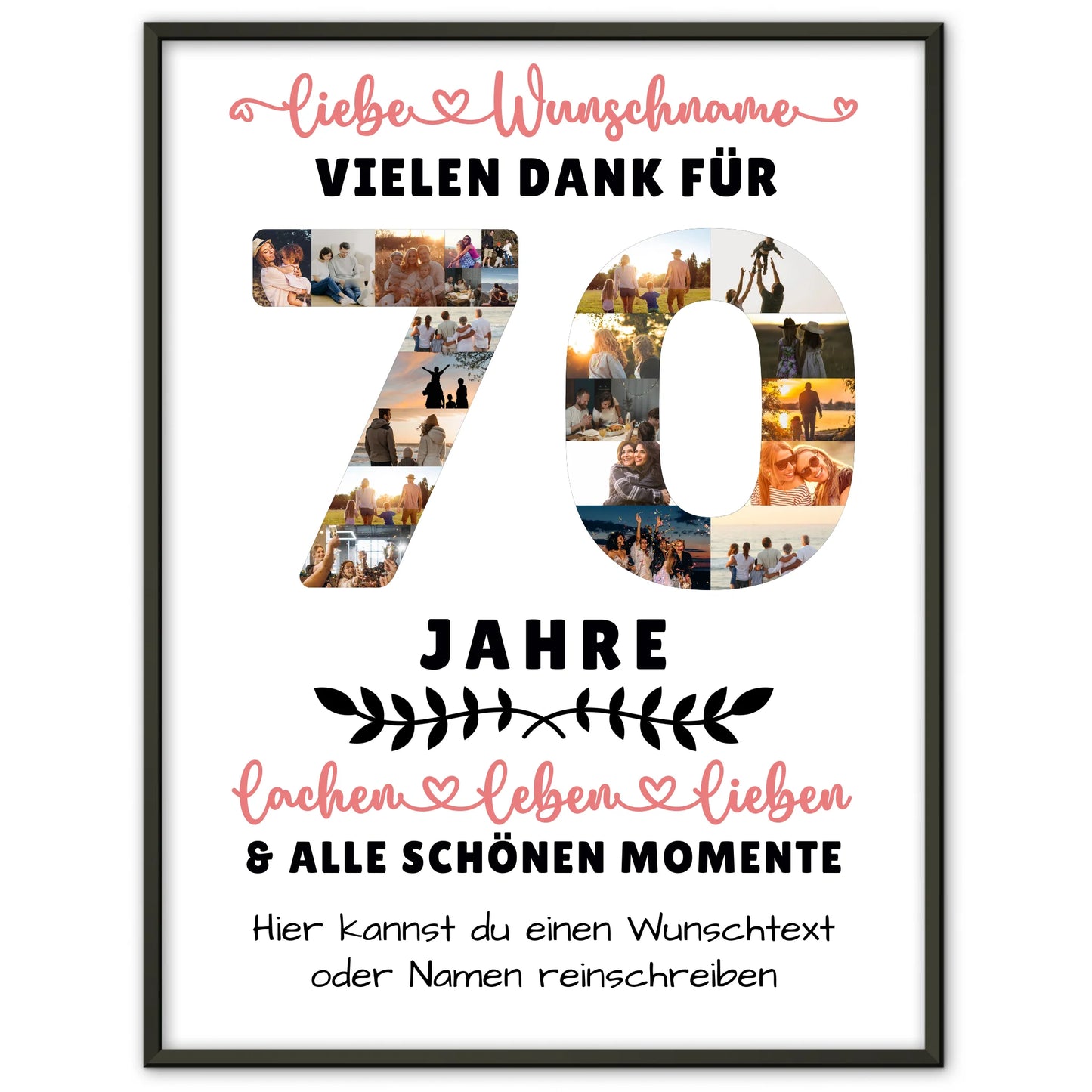 Personalisiertes Poster 70 Geburtstag Für Papa Mama Oma & Opa