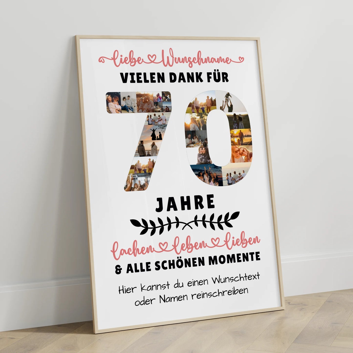 Personalisiertes Poster 70 Geburtstag Für Papa Mama Oma & Opa