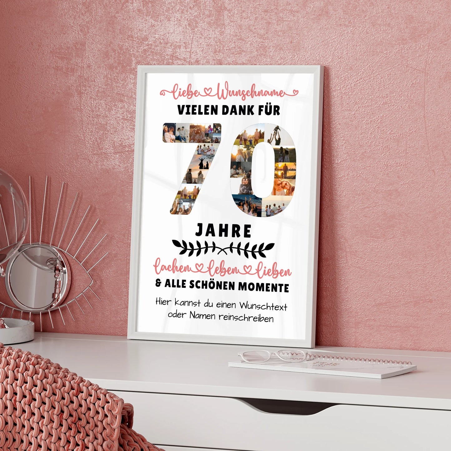 Personalisiertes Poster 70 Geburtstag Für Papa Mama Oma & Opa