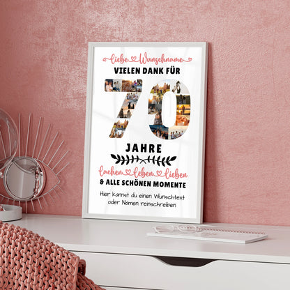 Personalisiertes Poster 70 Geburtstag Für Papa Mama Oma & Opa