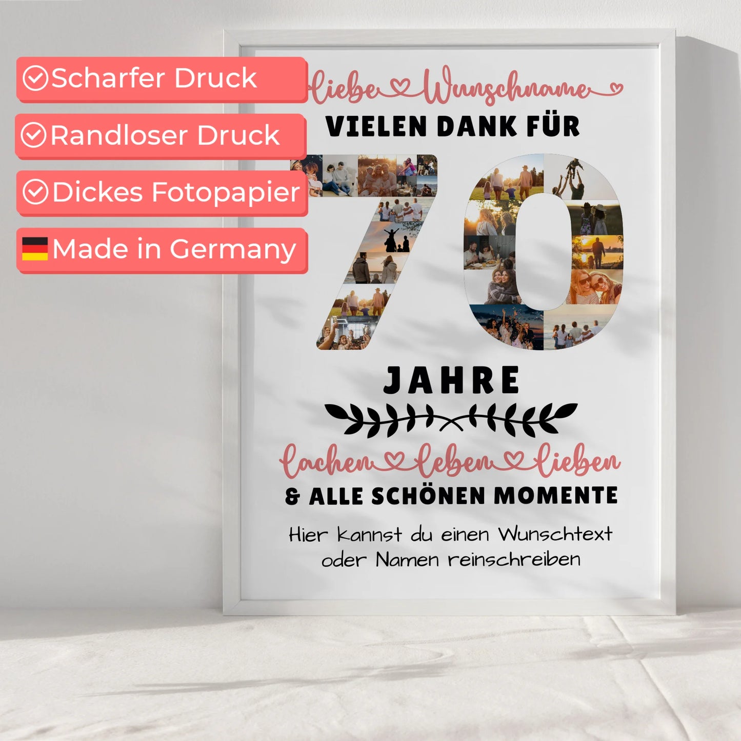 Personalisiertes Poster 70 Geburtstag Für Papa Mama Oma & Opa