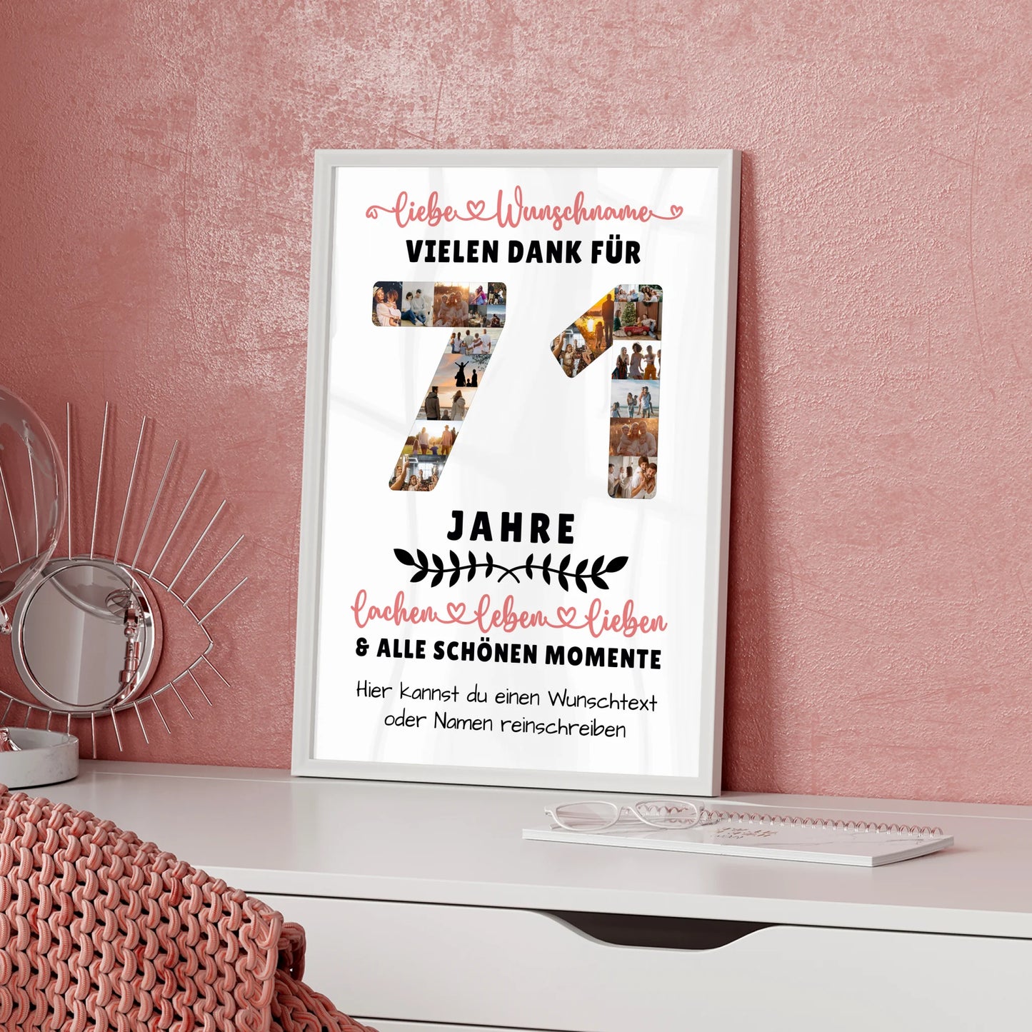 Personalisiertes Poster 71 Geburtstag Für Mama Papa Oma & Opa