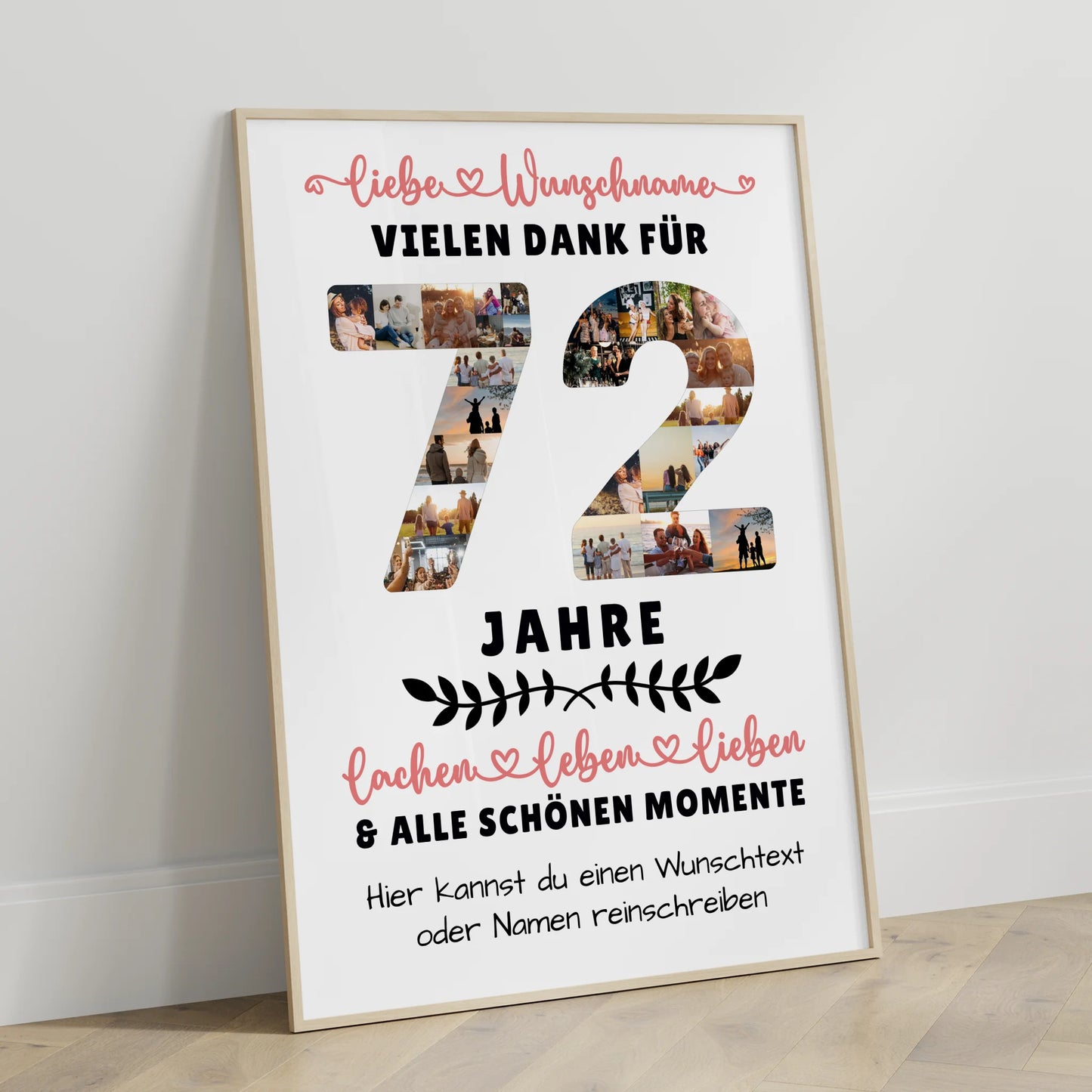 Personalisiertes Poster 72 Geburtstag Für Papa Mama Oma & Opa