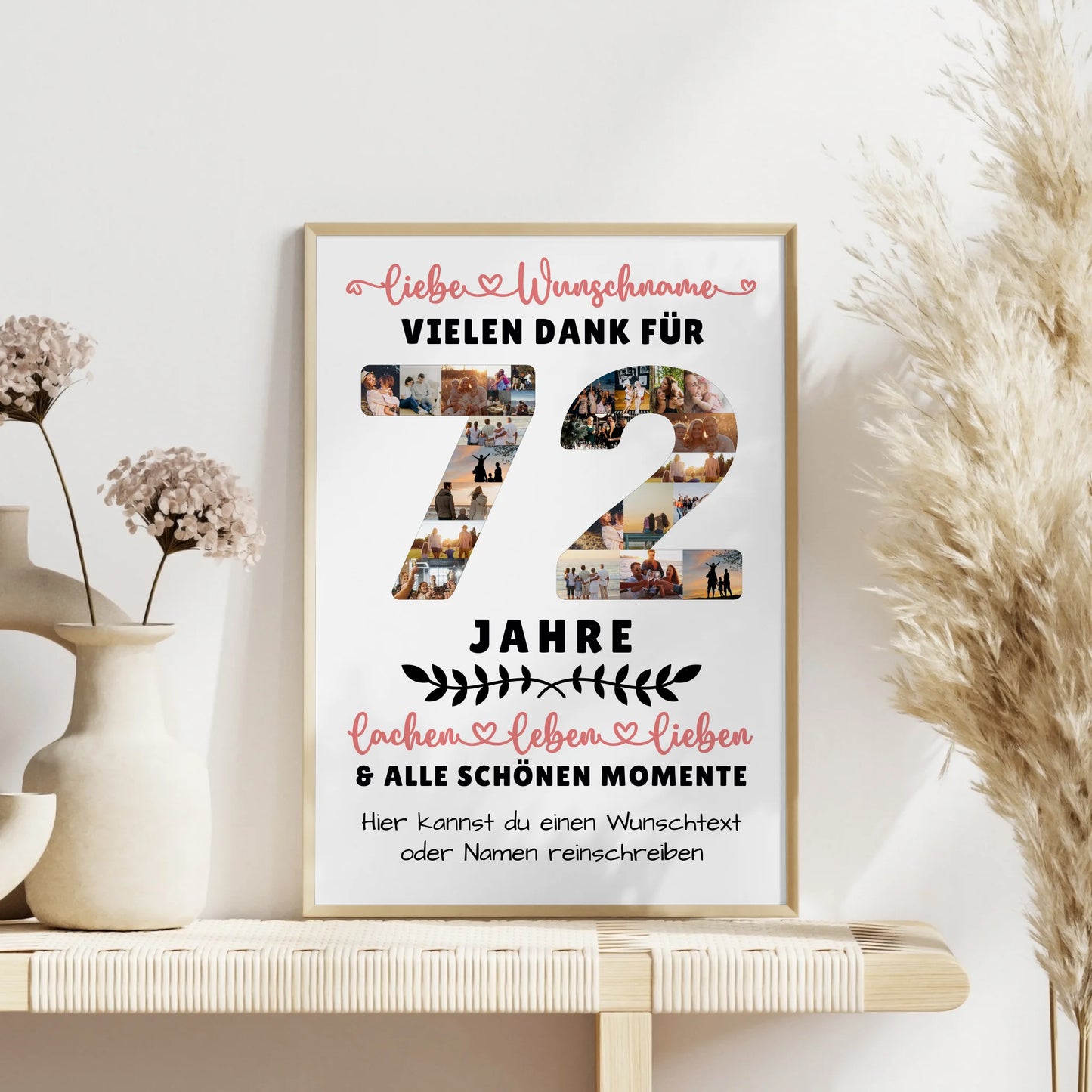 Personalisiertes Poster 72 Geburtstag Für Papa Mama Oma & Opa