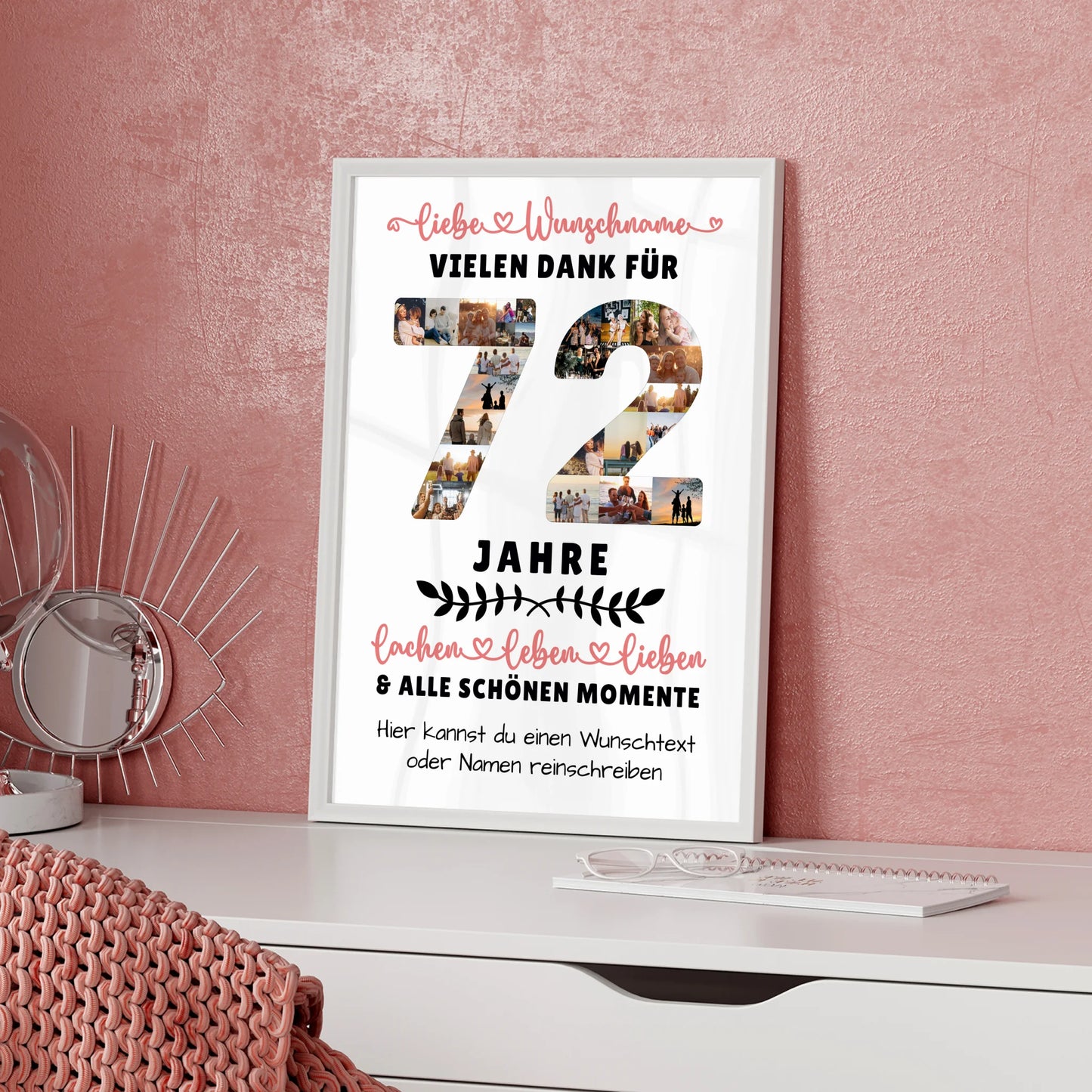 Personalisiertes Poster 72 Geburtstag Für Papa Mama Oma & Opa