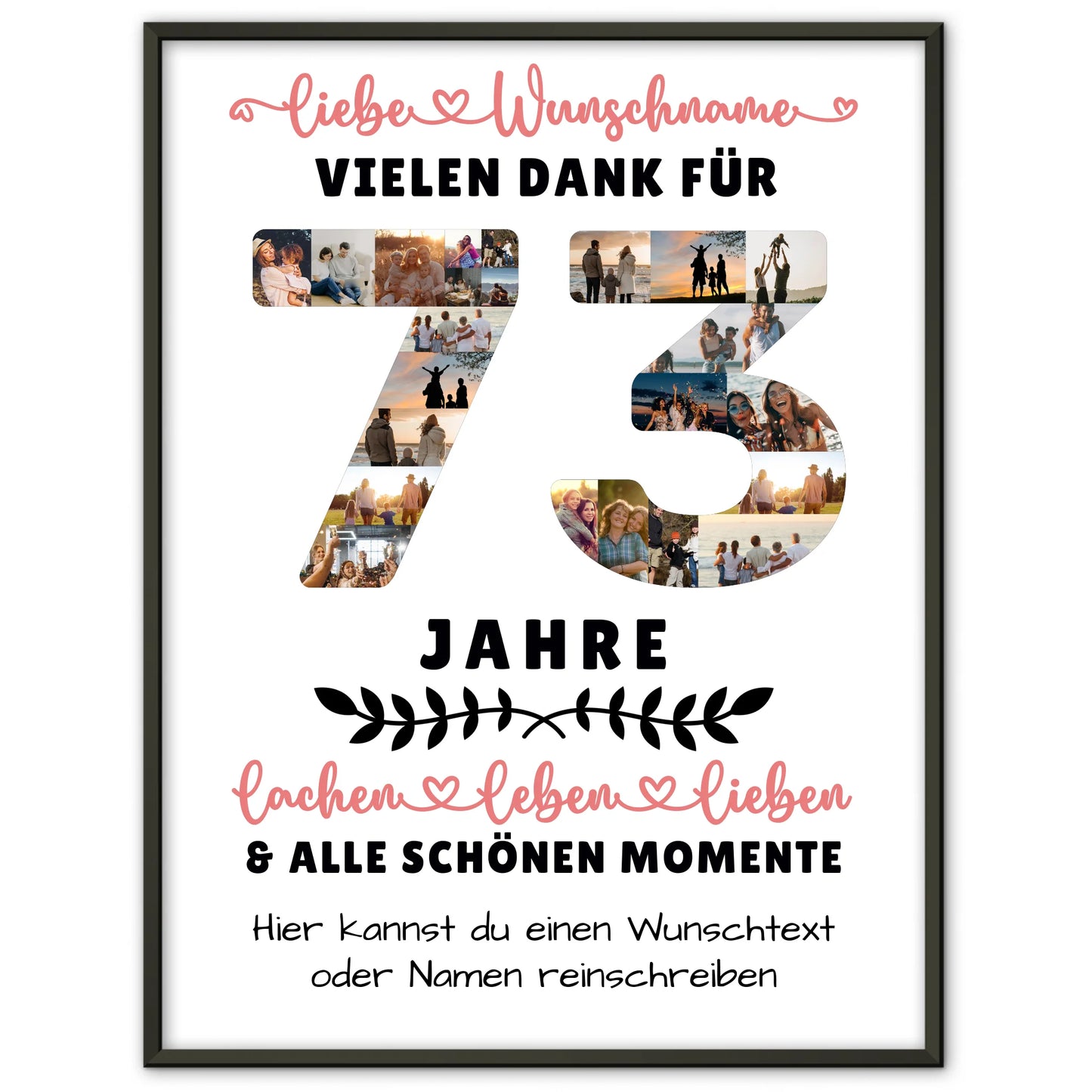 Personalisiertes Poster 73 Geburtstag Für Mama Papa Oma & Opa