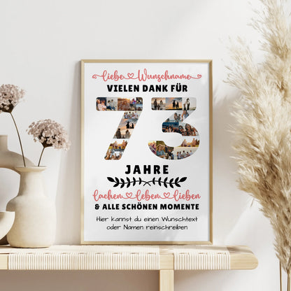 Personalisiertes Poster 73 Geburtstag Für Mama Papa Oma & Opa