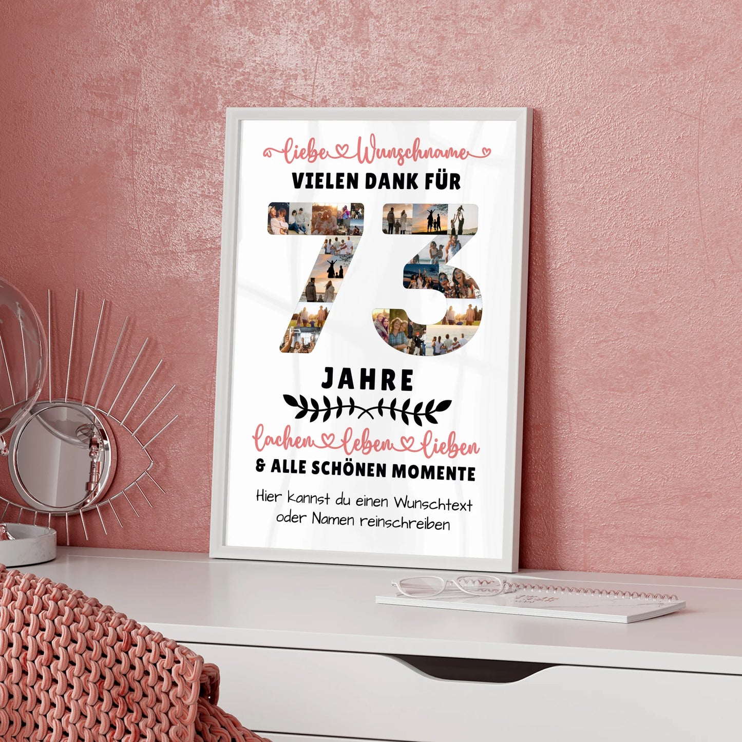 Personalisiertes Poster 73 Geburtstag Für Mama Papa Oma & Opa