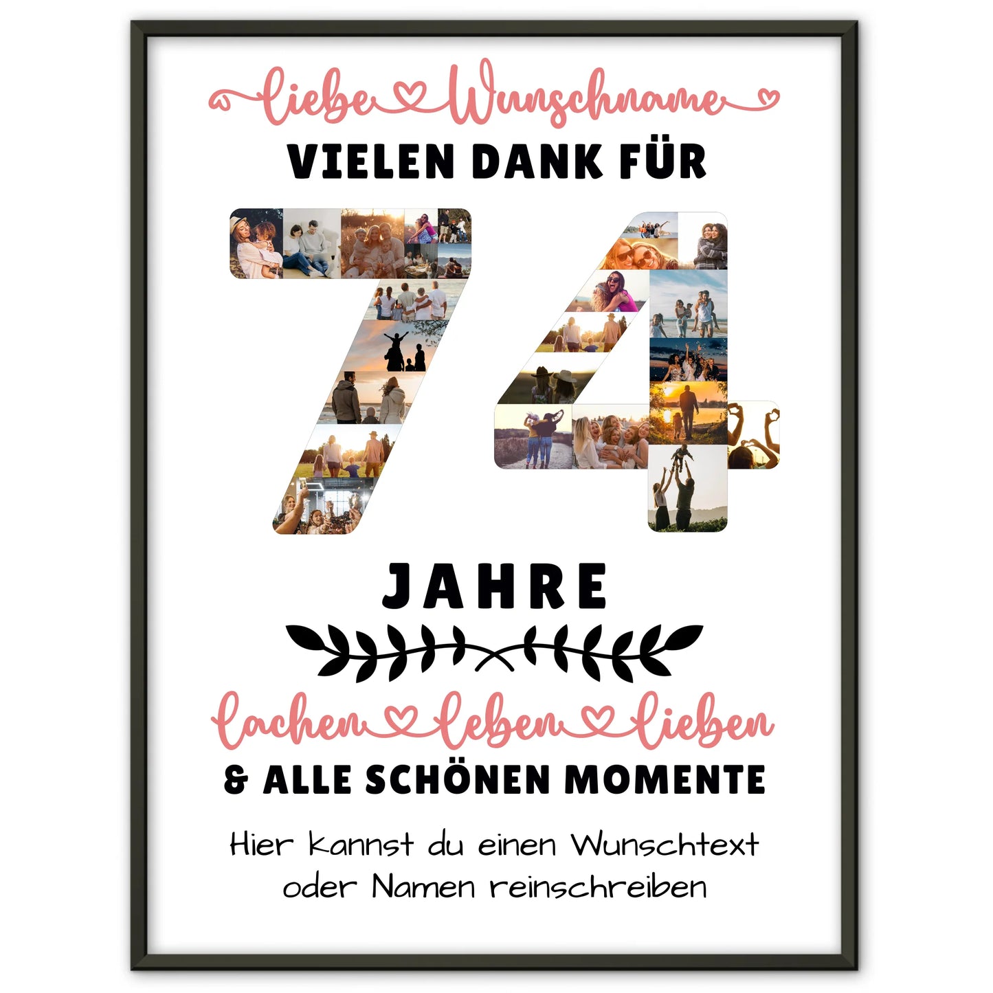 Personalisiertes Poster 74 Geburtstag Für Papa Mama Oma & Opa