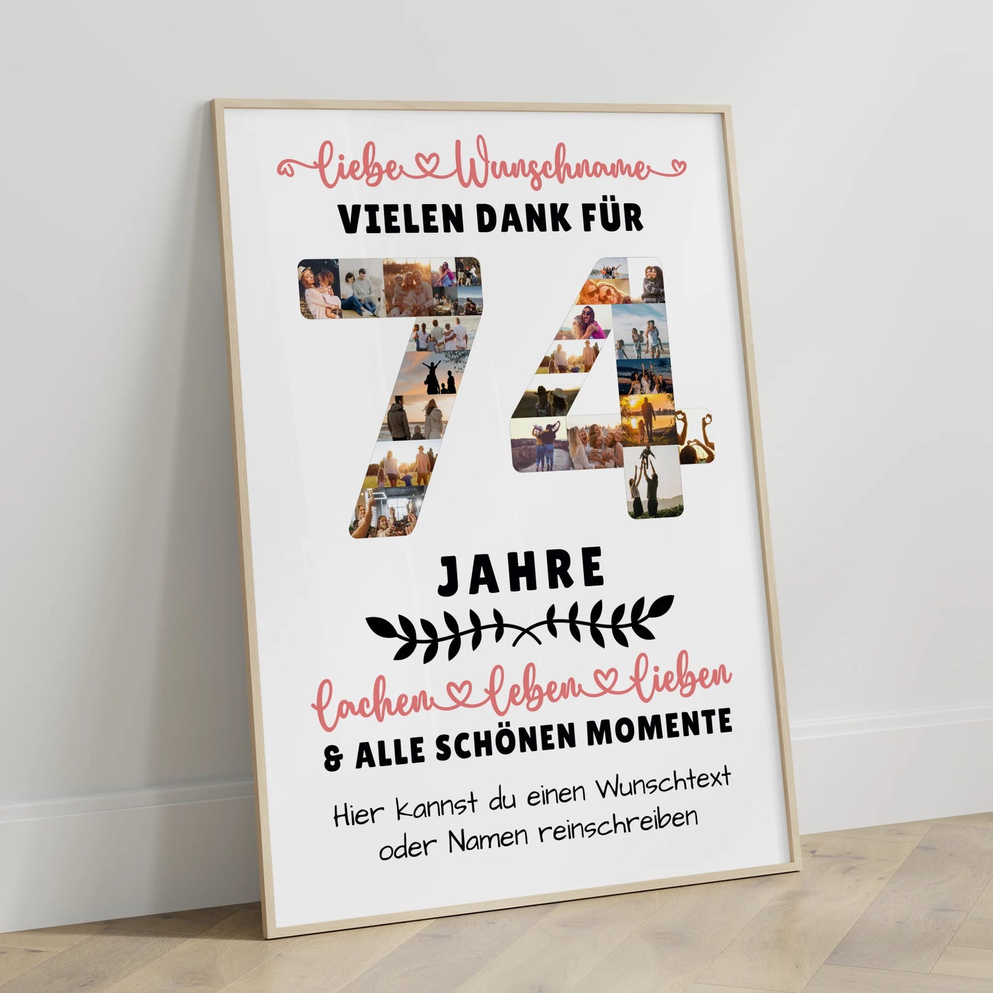 Personalisiertes Poster 74 Geburtstag Für Papa Mama Oma & Opa