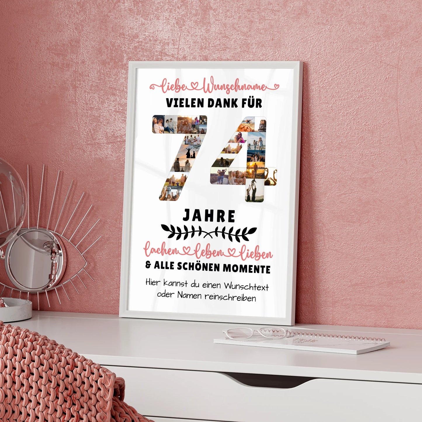 Personalisiertes Poster 74 Geburtstag Für Papa Mama Oma & Opa