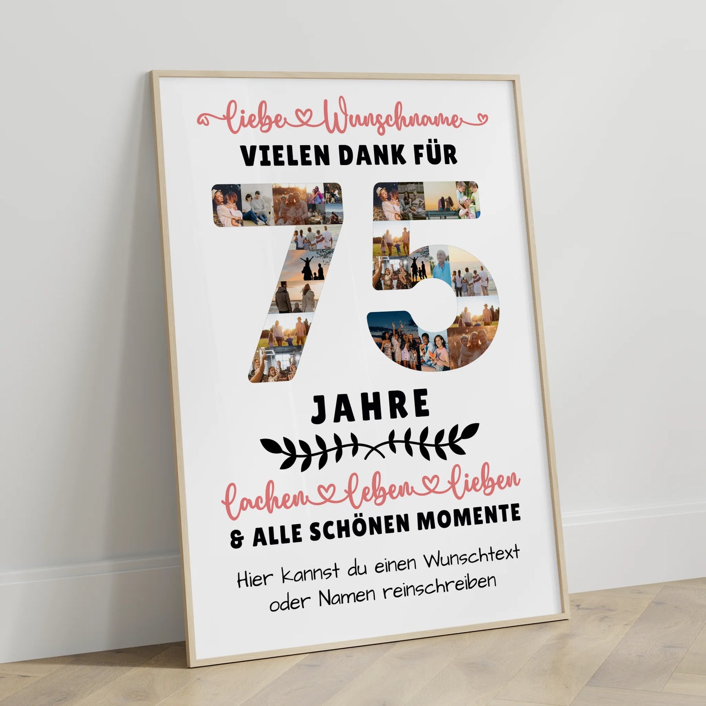 Personalisiertes Poster 75 Geburtstag Für Mama Papa Oma & Opa