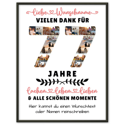 Personalisiertes Poster 77 Geburtstag Für Mama Papa Oma & Opa
