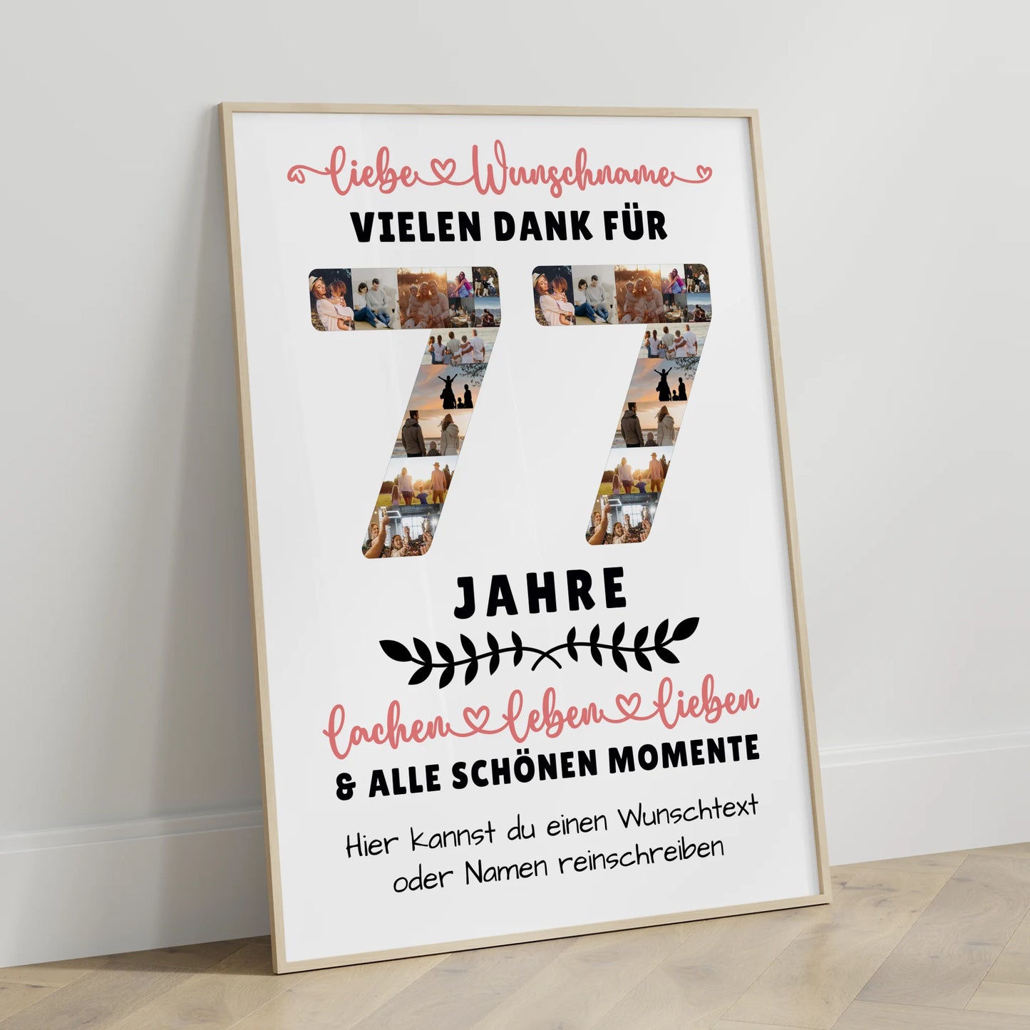 Personalisiertes Poster 77 Geburtstag Für Mama Papa Oma & Opa