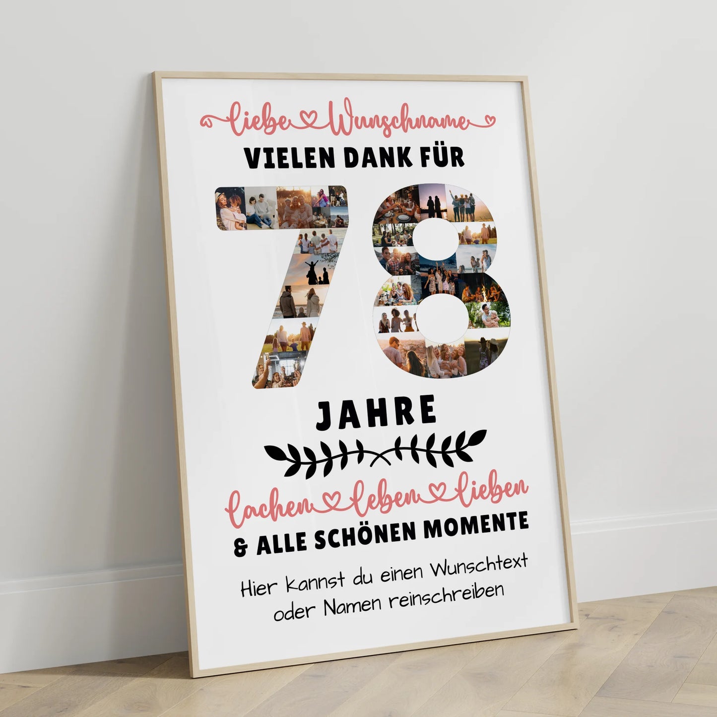 Personalisiertes Poster 78 Geburtstag Für Papa Mama Oma & Opa