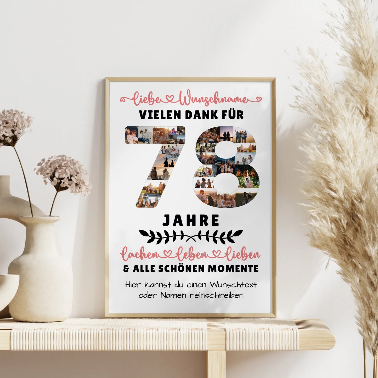 Personalisiertes Poster 78 Geburtstag Für Papa Mama Oma & Opa