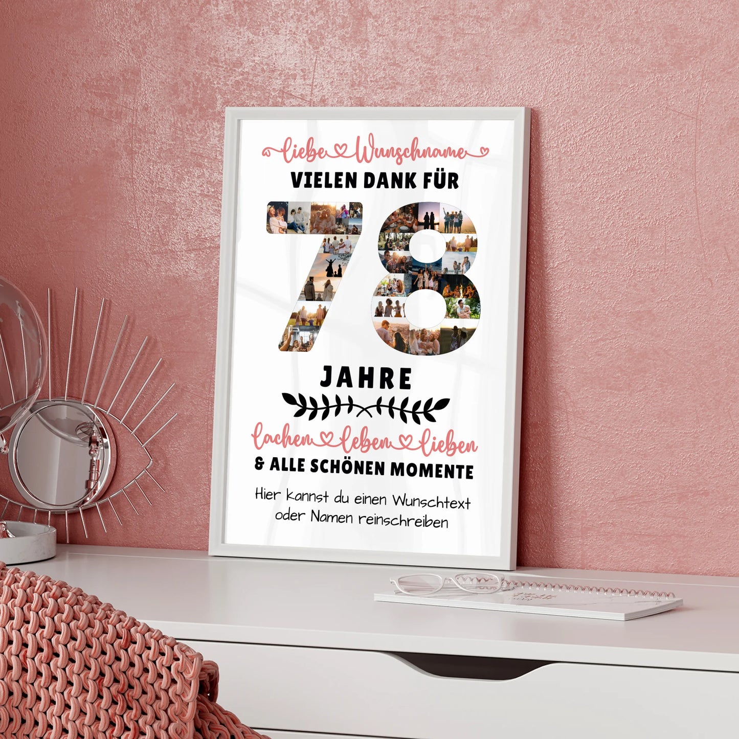 Personalisiertes Poster 78 Geburtstag Für Papa Mama Oma & Opa