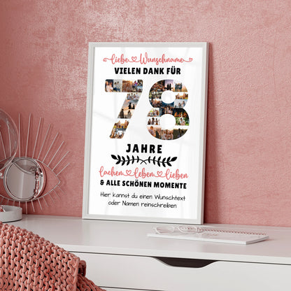 Personalisiertes Poster 78 Geburtstag Für Papa Mama Oma & Opa