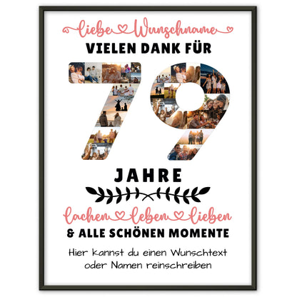 Personalisiertes Poster 79 Geburtstag Für Mama Papa Oma & Opa