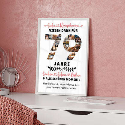 Personalisiertes Poster 79 Geburtstag Für Mama Papa Oma & Opa